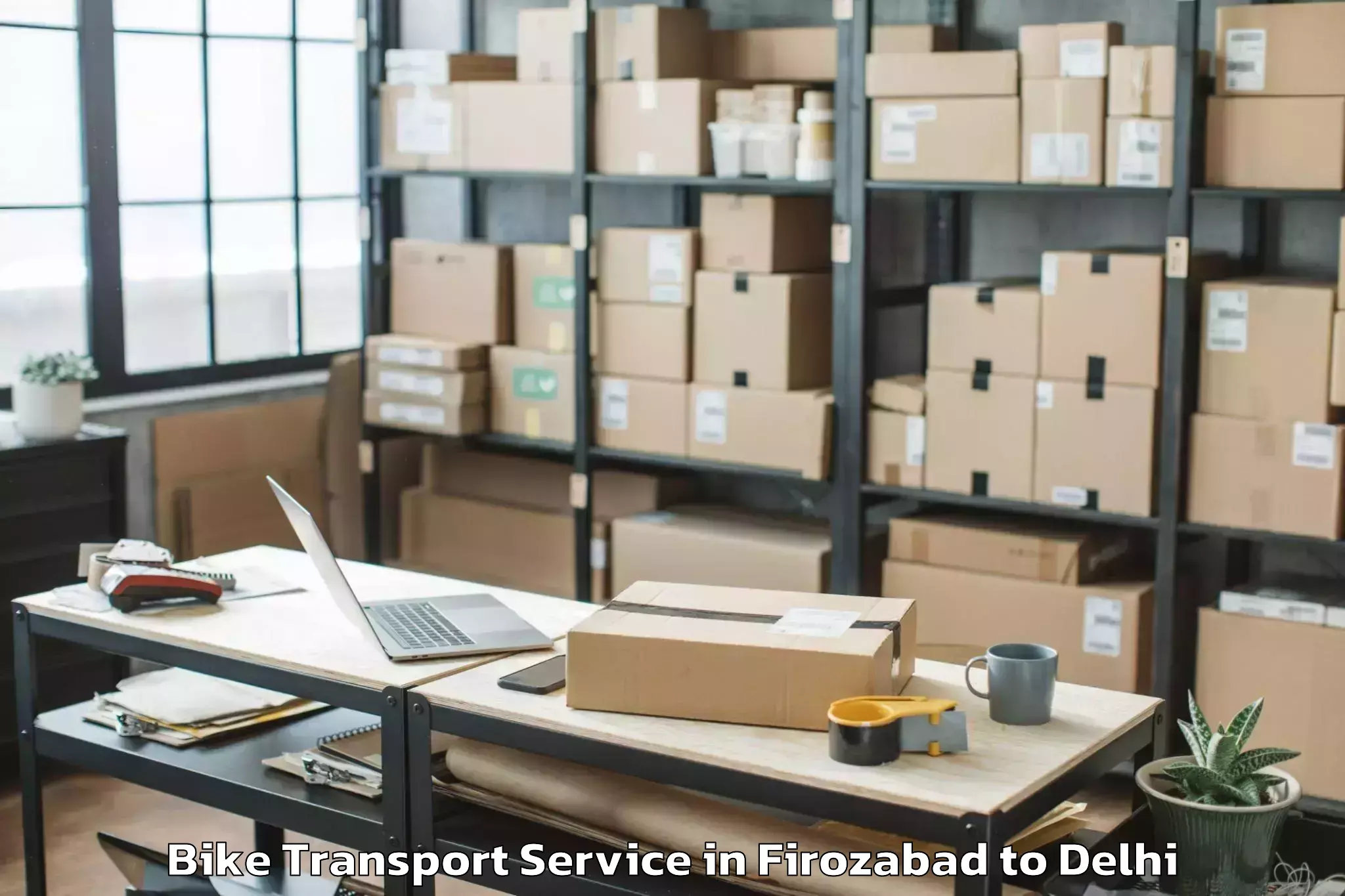 Hassle-Free Firozabad to Iit Delhi Bike Transport